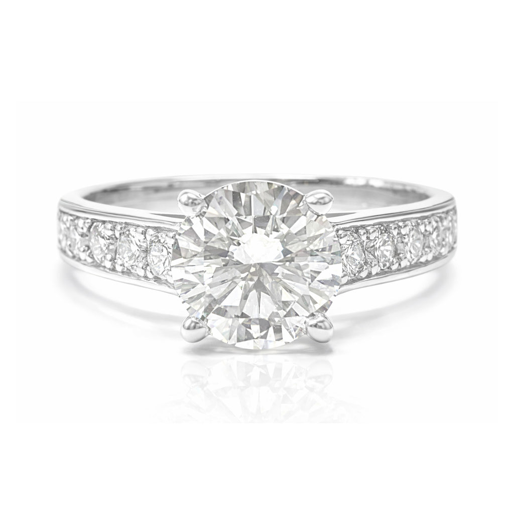 18K 無色 ダイヤモンドリング ラウンドカット 1.352ct