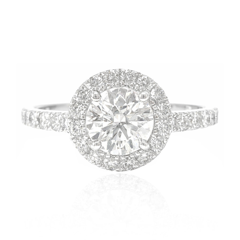 18K 無色F ダイヤモンドリング 1.303ct VS2 ラウンド