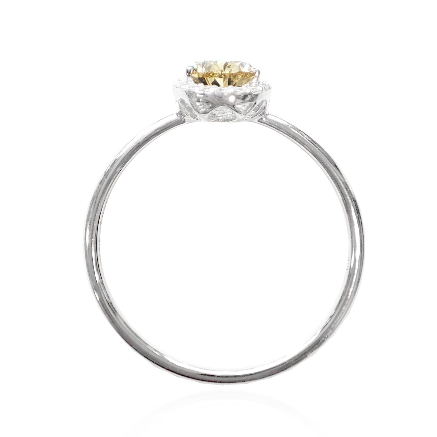 18K イエローダイヤモンドリング 0.574ct ペアカット