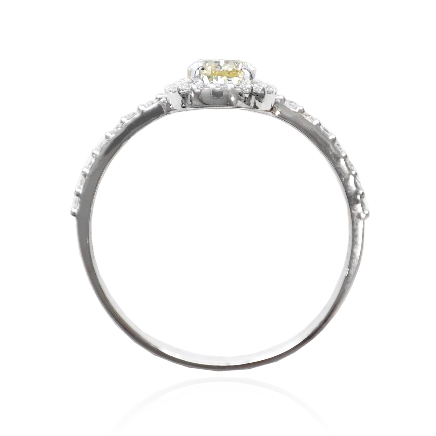 18K イエローダイヤモンドリング 0.529ct ペアカット
