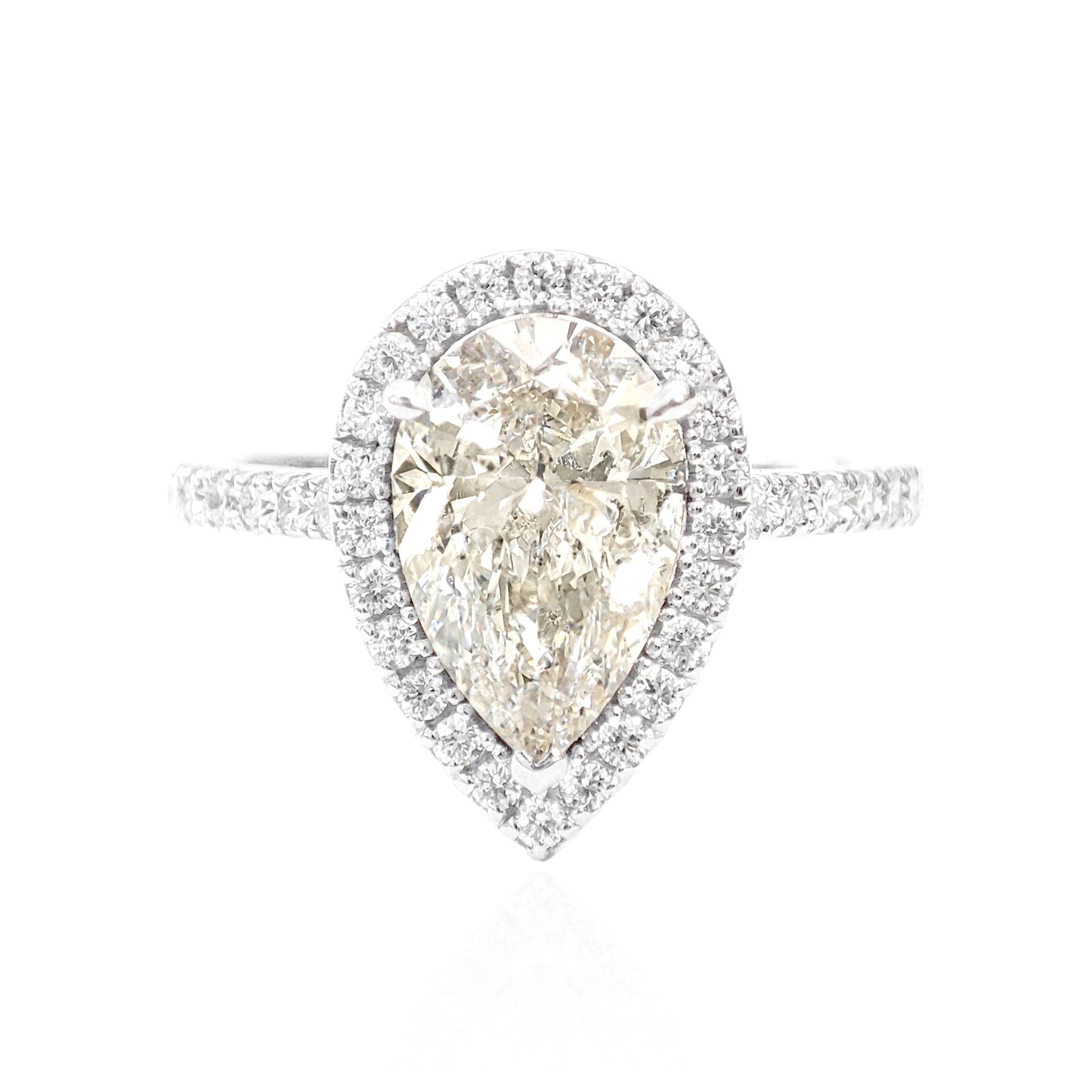 18K Pear-cut Faint Yellow Diamond Ring - 1.824ct