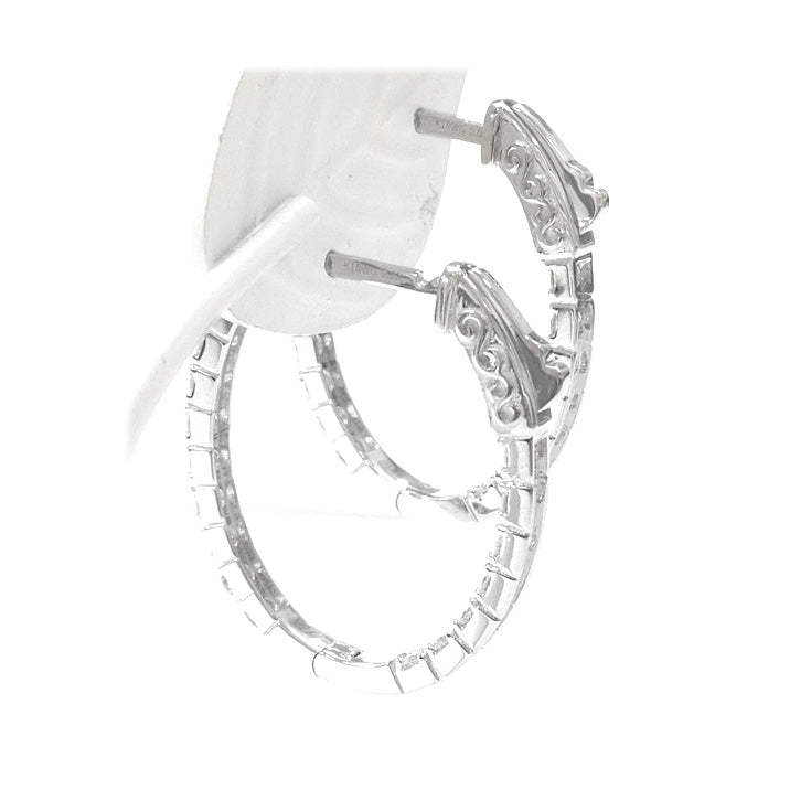 18K Hoop Diamond Earrings - 1.24ct