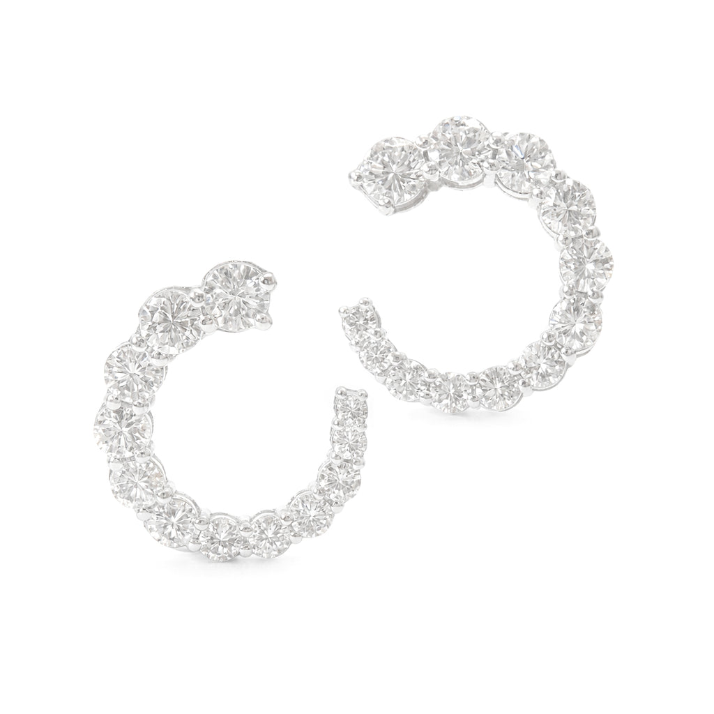18K ダイヤモンドイヤリング フープ - 2.18ct