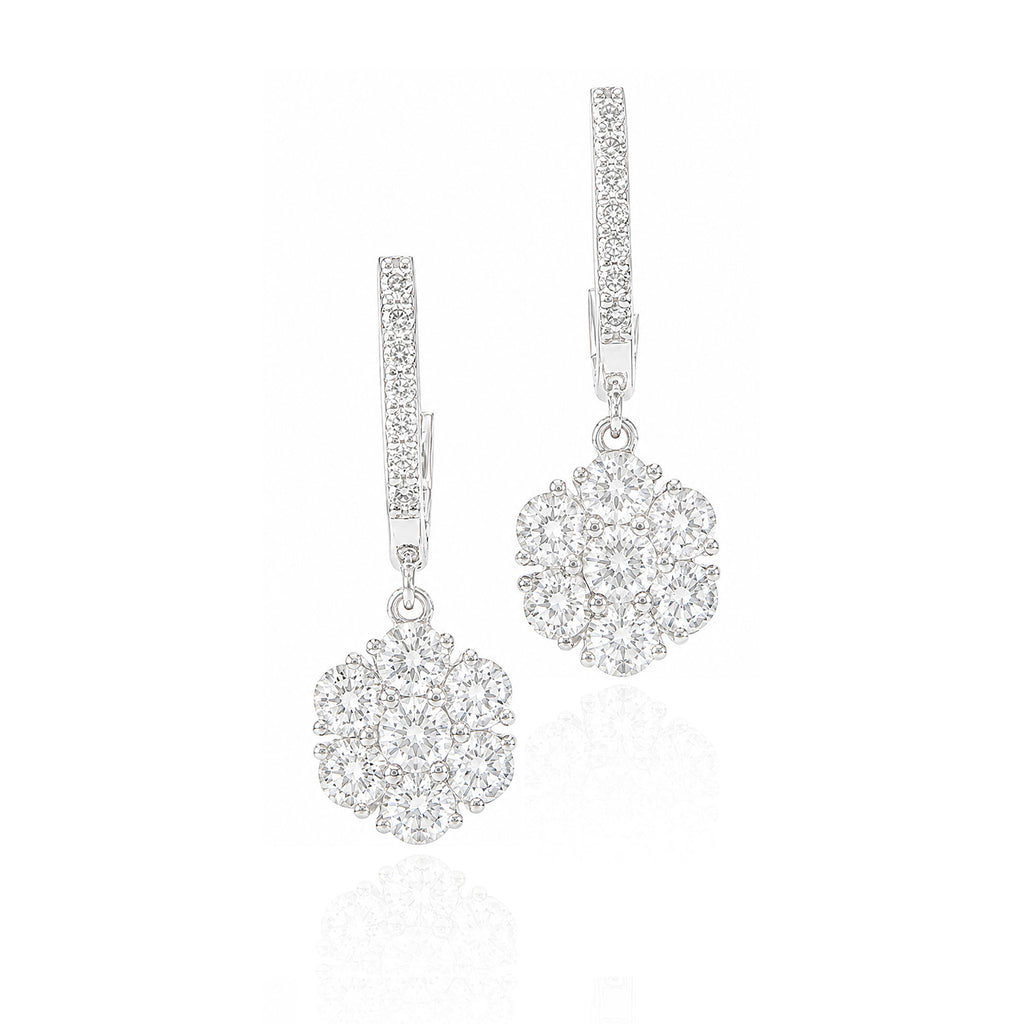 18K 花柄 ダイヤモンドピアス 1.52ct