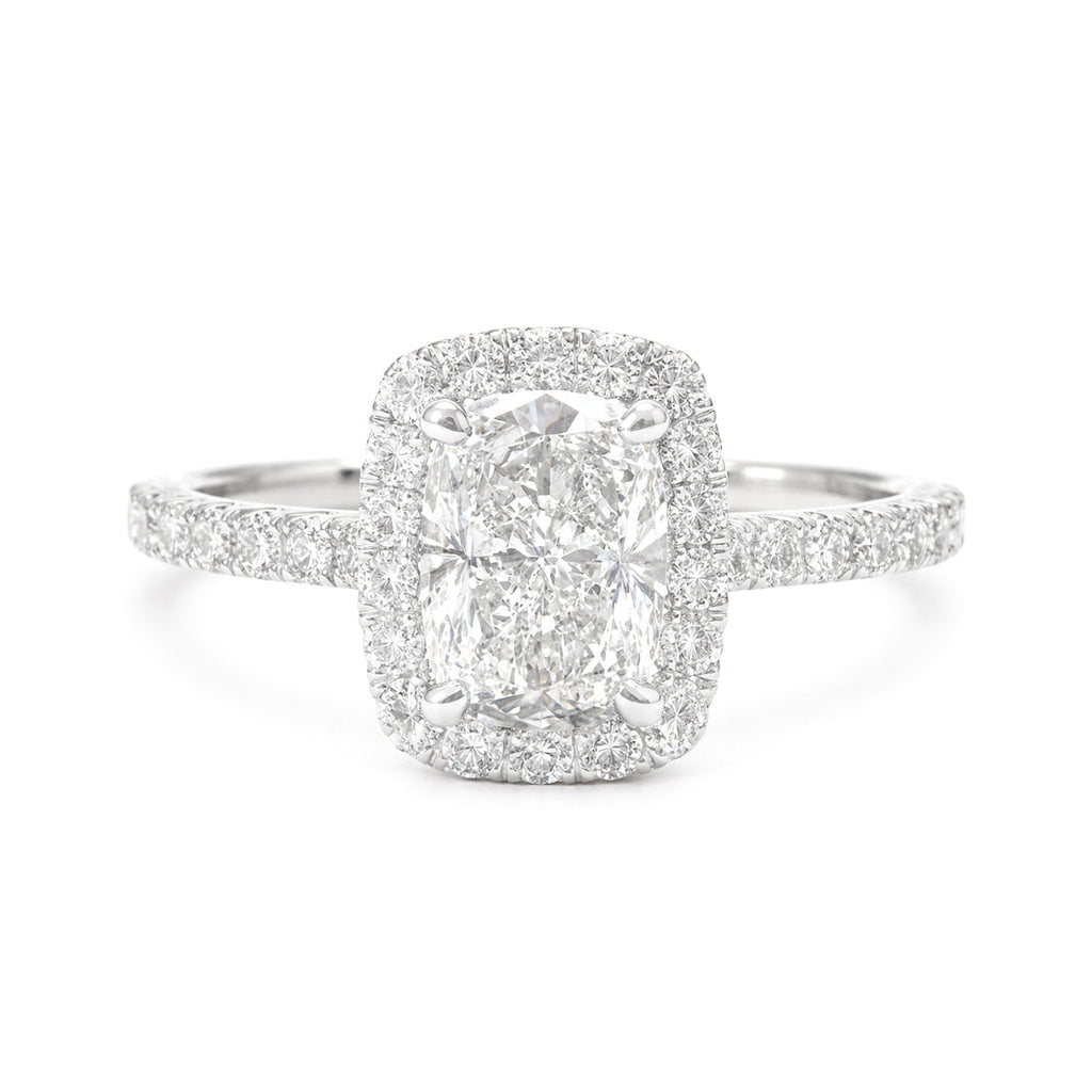 18K Cushion-cut Colorless Diamond Ring - 1.31ct