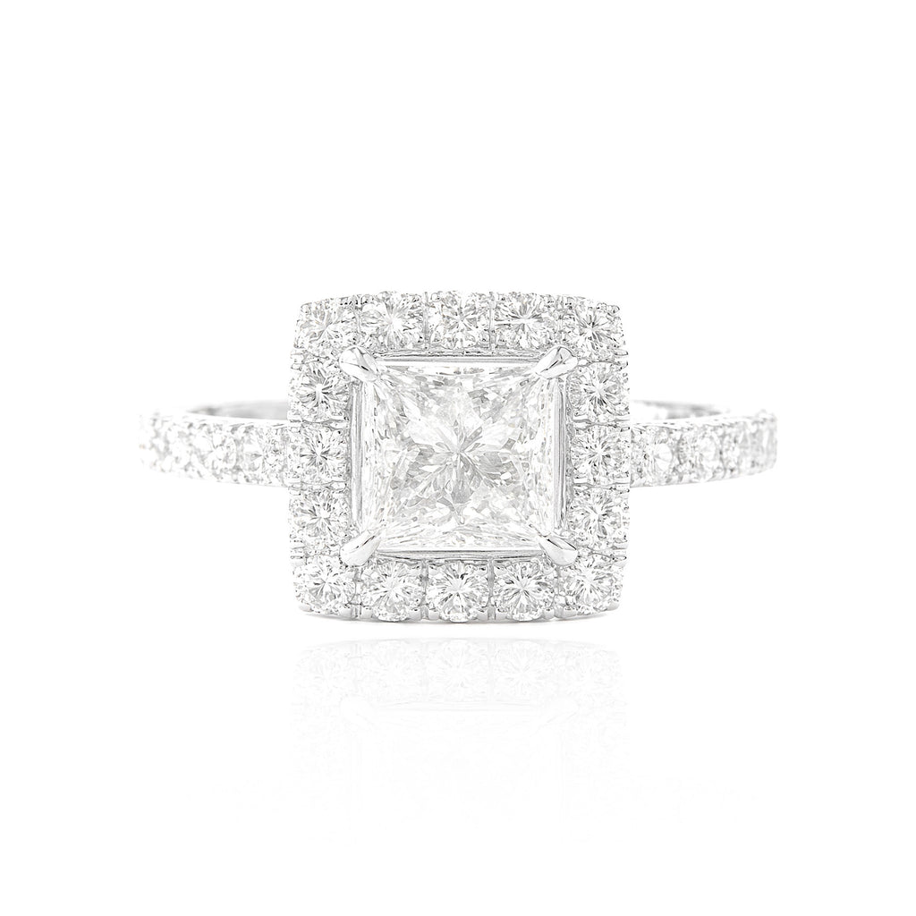18K Princess-cut Colorless Diamond Ring - 1.302ct