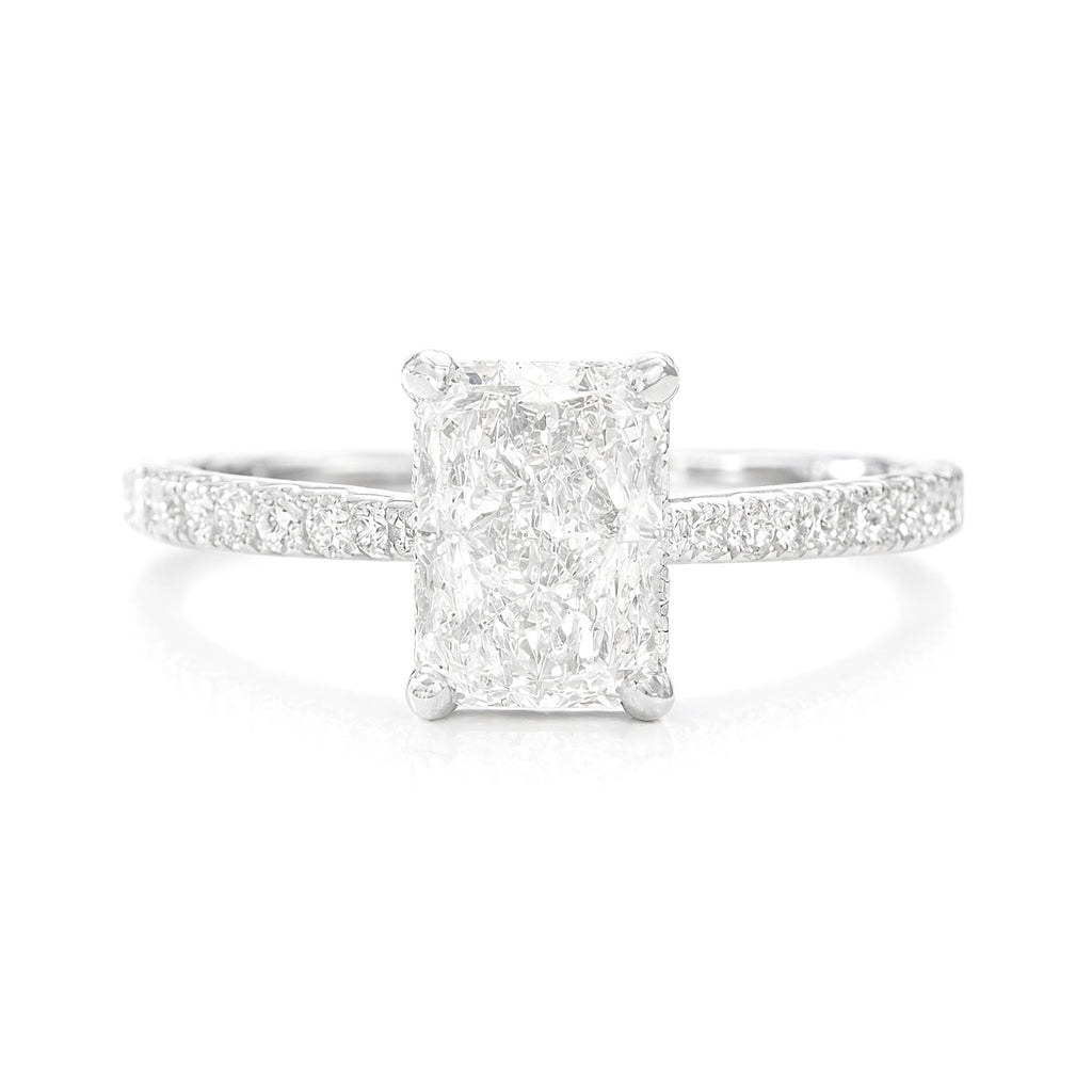 18K Emerald-cut Colorless Diamond Ring - 1.22ct