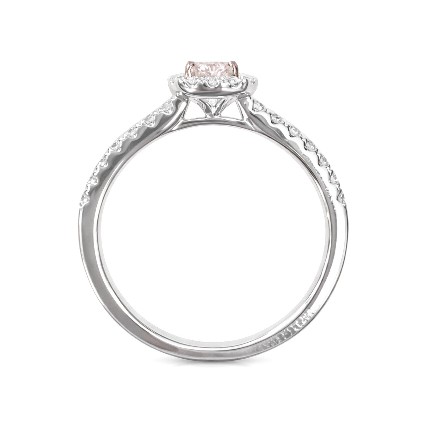 18K Pear-cut Fancy Light Brownish Pink Natural Diamond Ring - 0.57ct