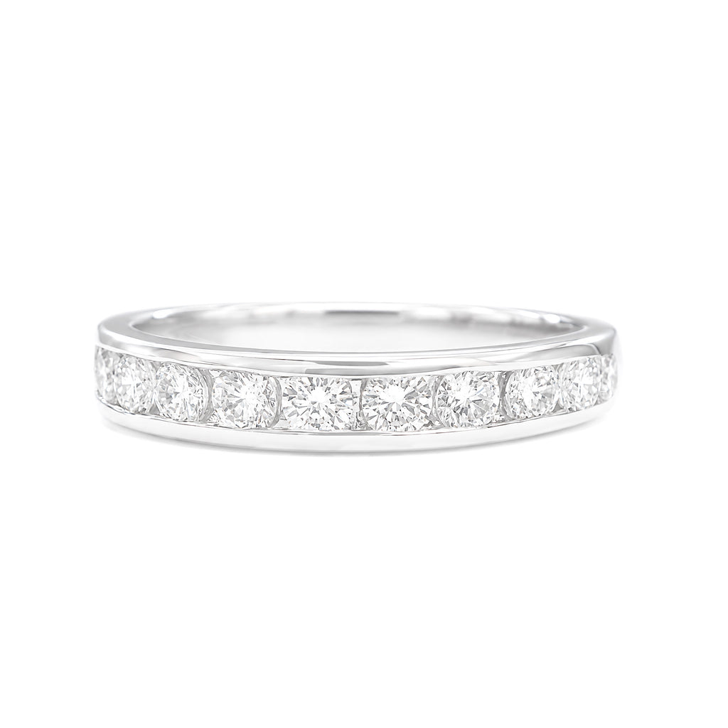 18K ラウンドダイヤモンド ハーフエタニティリング 0.53ct
