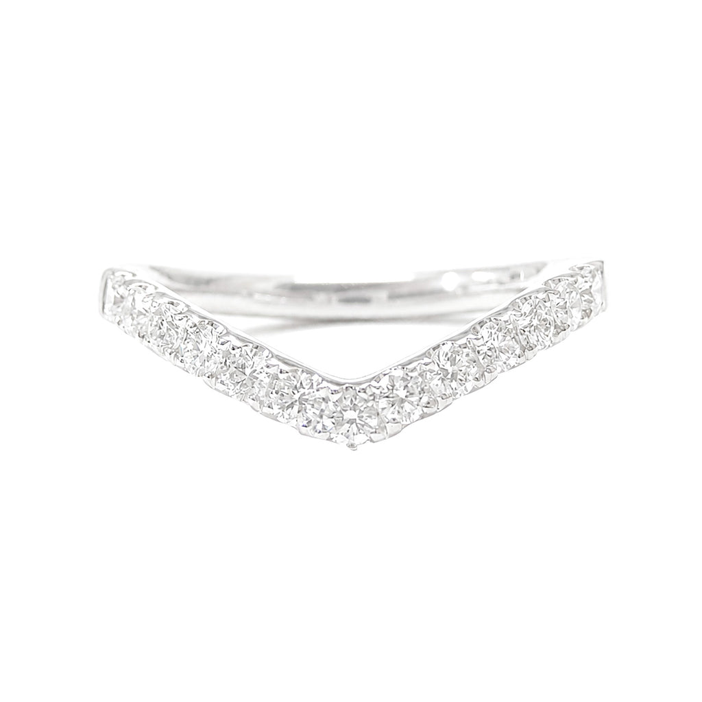 18K V Line Natural Diamond Ring - 0.34ct