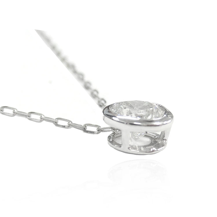 PT900 一粒ダイヤモンドペンダントネックレス - 0.77ct