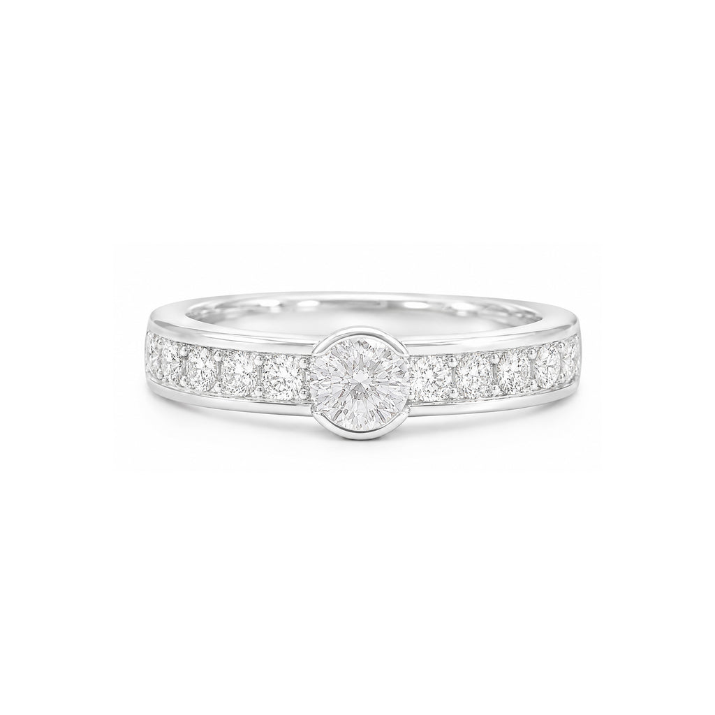 18K ダイヤモンドリング ラウンドカット 0.453ct