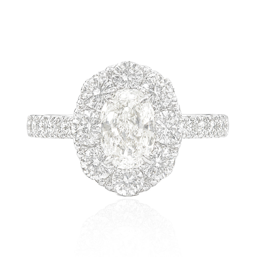 PT950 Octagon-cut Near Colorless Diamond Ring - 1.948ct
