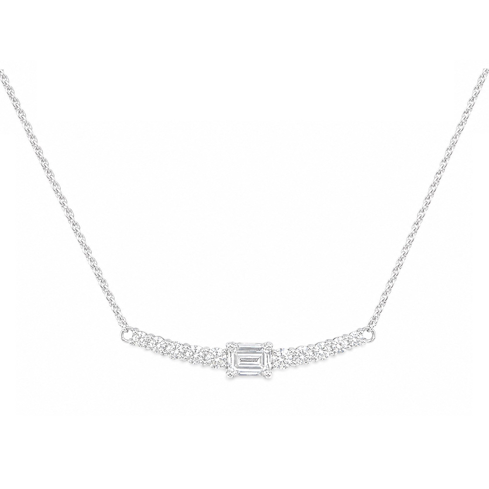 極美品　Pt950　Pt850 上質エメラルドE0.38ct ダイヤネックレス PT950/850 無色 エメラルドカットダイヤモンド ペンダント ネックレス