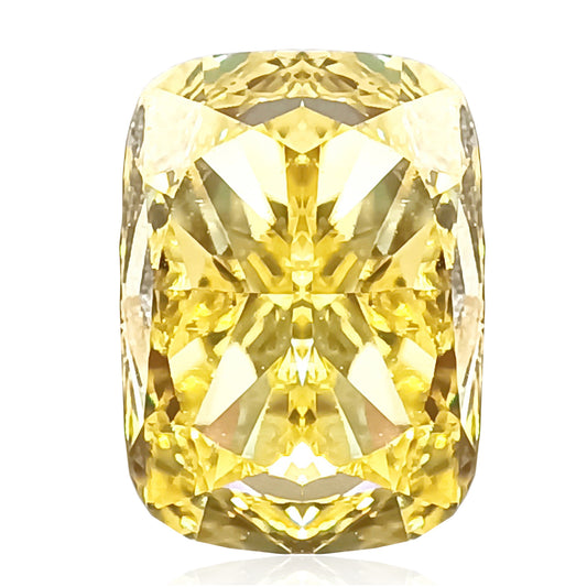 天然ダイヤモンドルース 1.005ct ファンシーインテ ンスイエロークッション ダイヤモンド映像