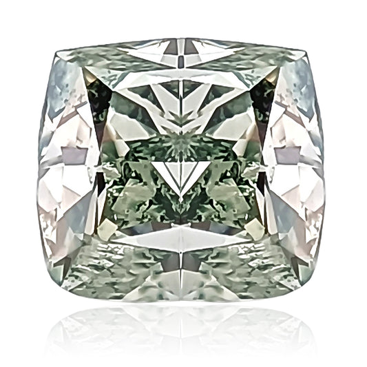 天然ダイヤモンドルース 0.81ct ファンシーグレーグリーン クッション ダイヤモンド画像