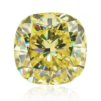 天然ダイヤモンドルース 1.0ct ファンシーインテンスイエロークッション ダイアモンド画像 テンプレート画像