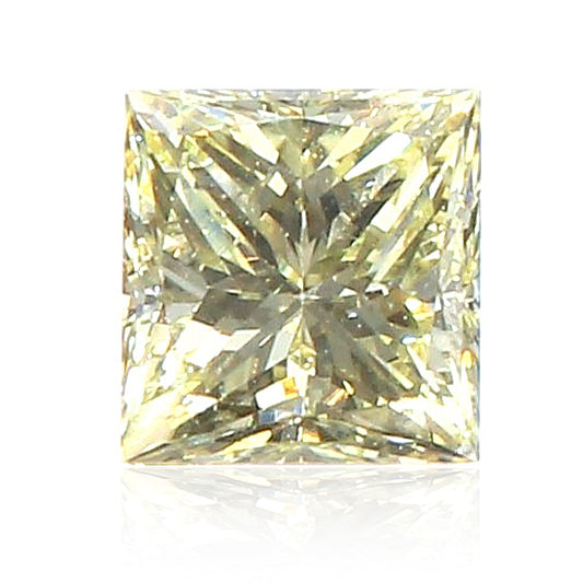 天然ダイヤモンドルース 0.638ct ファンシーライトイエロー プリンセスカット ダイアモンド画像