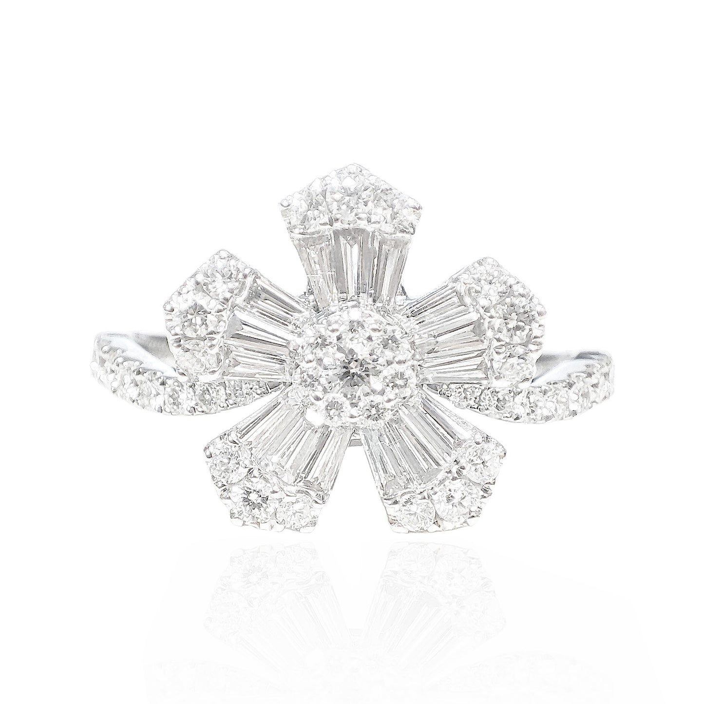 Flower Design Diamond Ring - 0.73ct