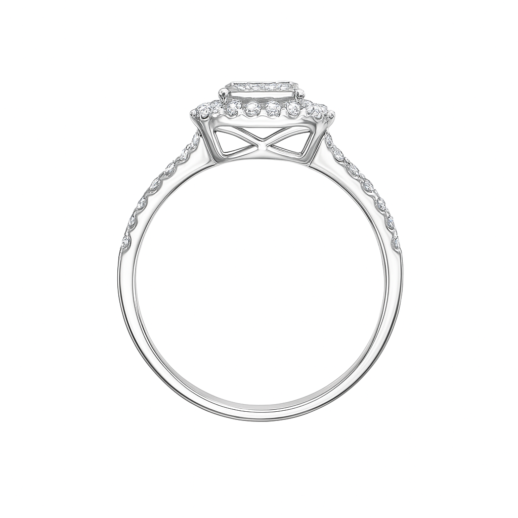 18K バゲットダイヤモンドリング 0.43ct VS+ G+ 裏画像