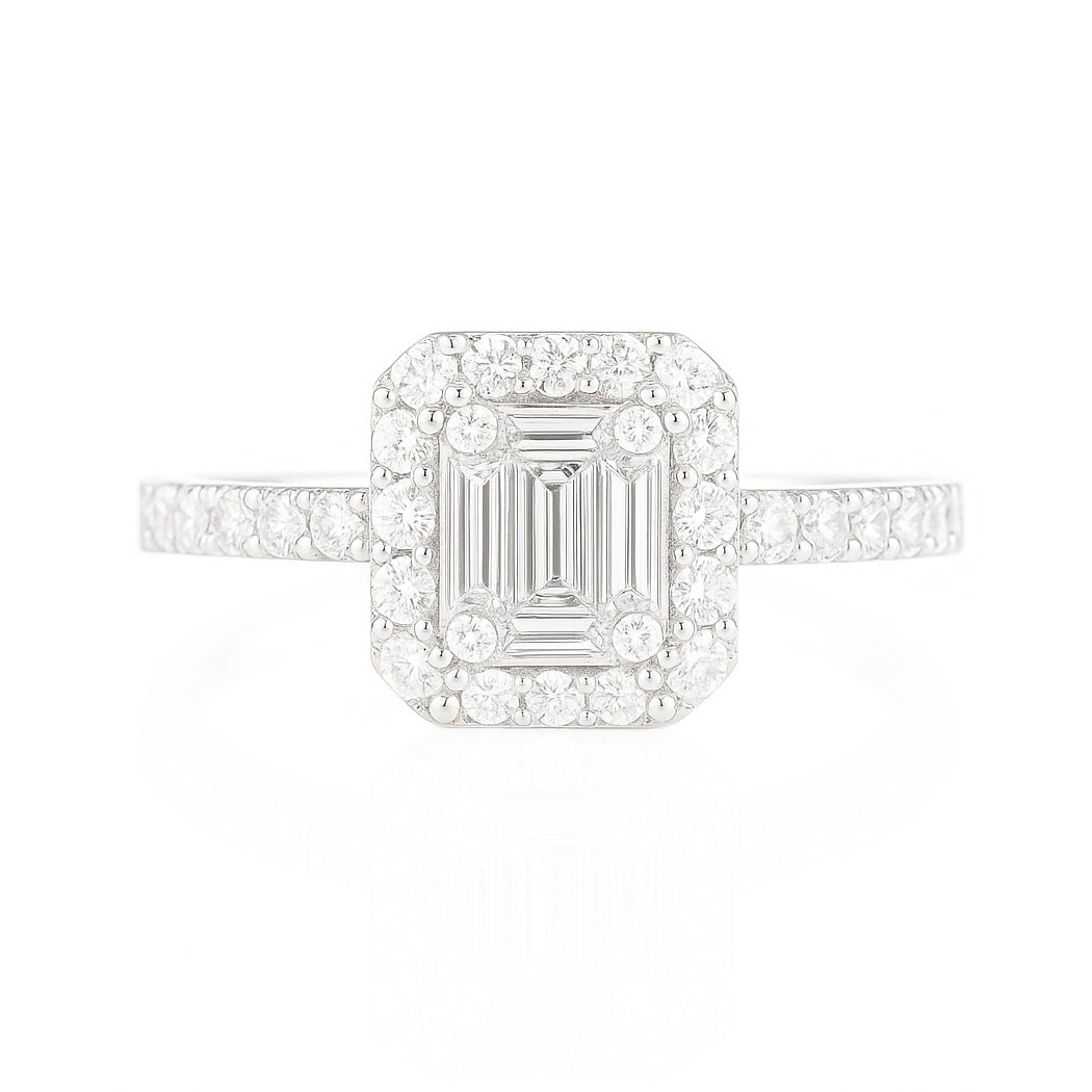 18K バゲットダイヤモンドリング 0.43ct VS+ G+ 画像