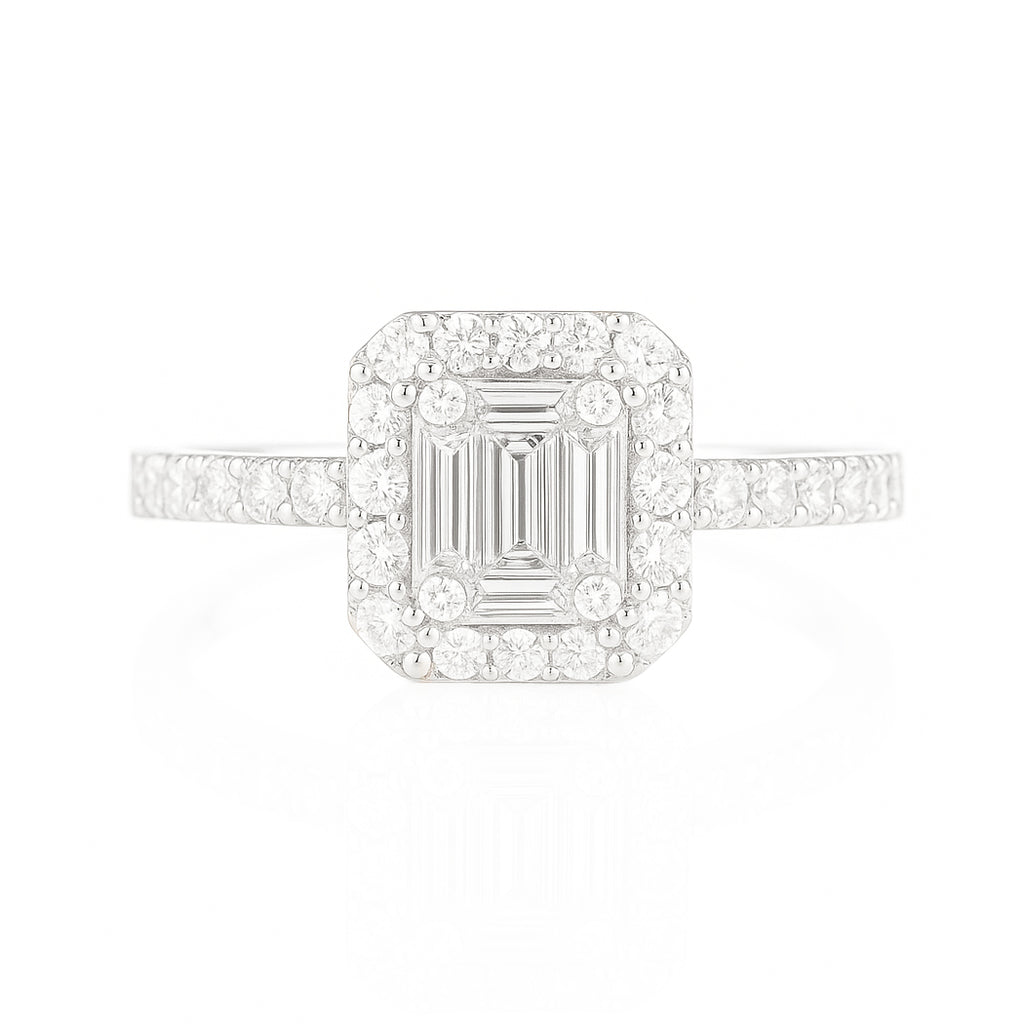 18K バゲットダイヤモンドリング 0.43ct VS+ G+