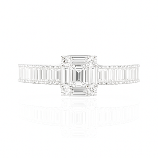 18K バゲットダイヤモンドリング 0.73ct VS+ G+ 画像