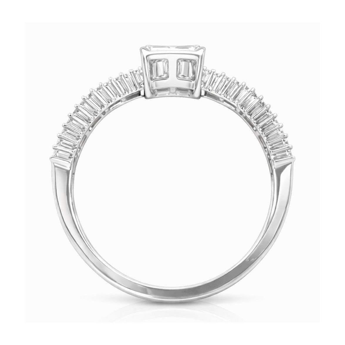 18K バゲットダイヤモンドリング 0.73ct VS+ G+ 裏画像