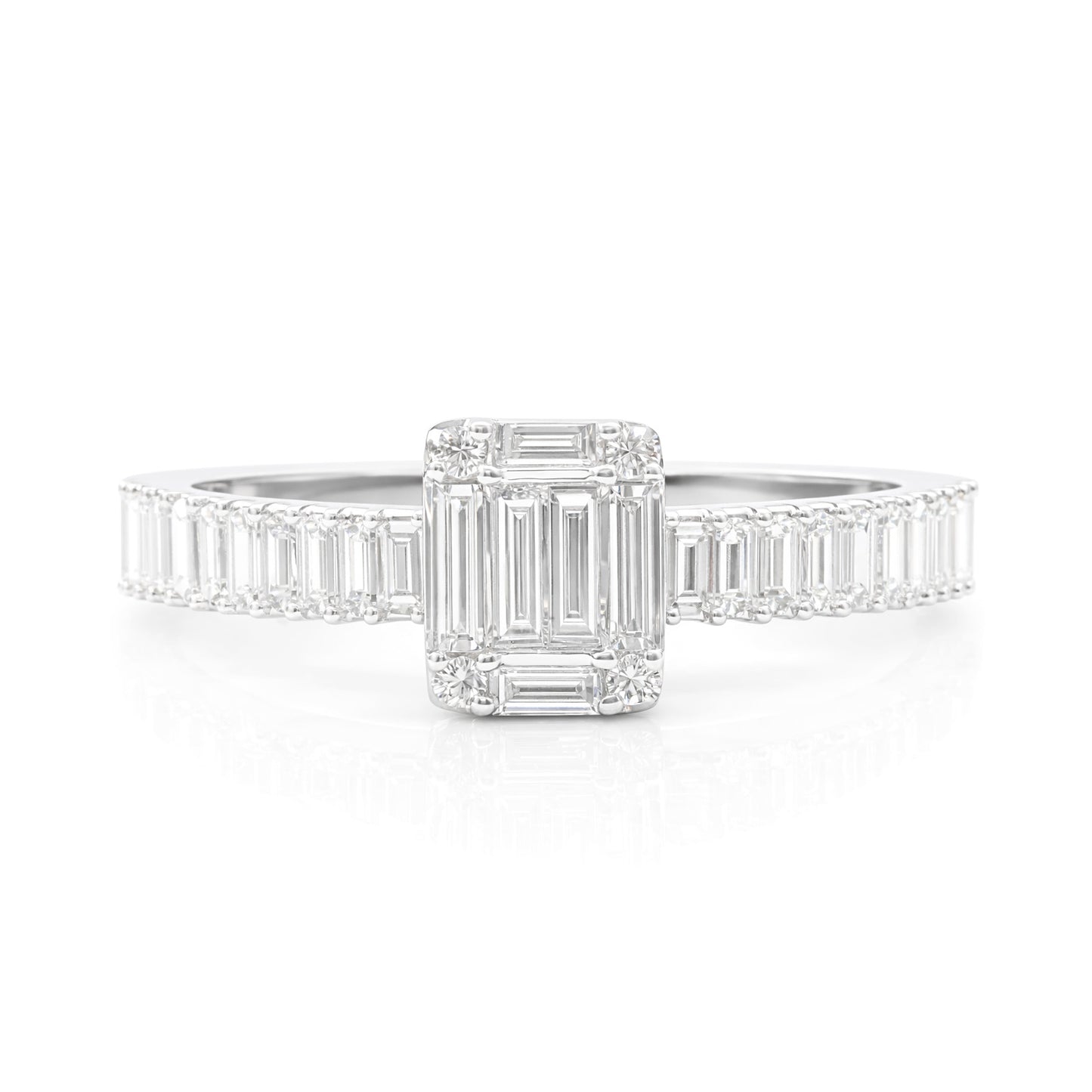 18K バゲットダイヤモンドリング 0.73ct VS+ G+ 画像