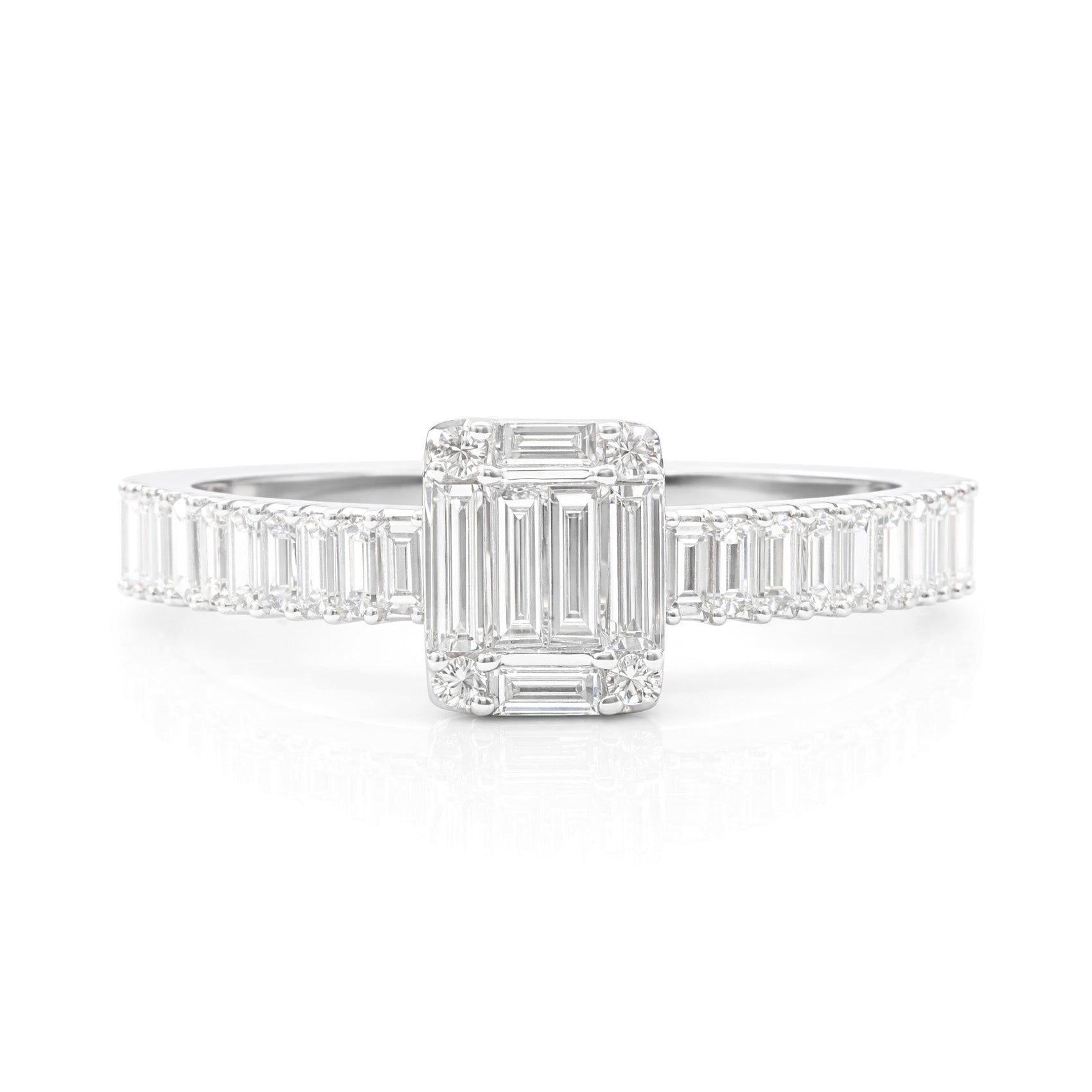 18K バゲットダイヤモンドリング 0.73ct VS+ G+ 画像