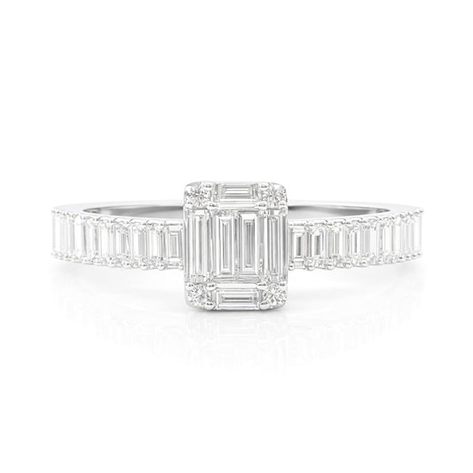 18K バゲットダイヤモンドリング 0.73ct VS+ G+ 画像