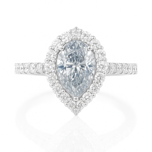 ブルーダイアモンドリング ペア 0.47ct I1 画像
