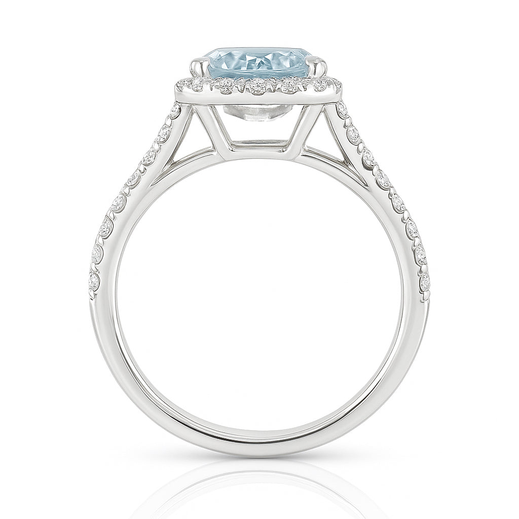 無色ダイヤモンドリング ラディアント 0.762ct SI2 裏画像
