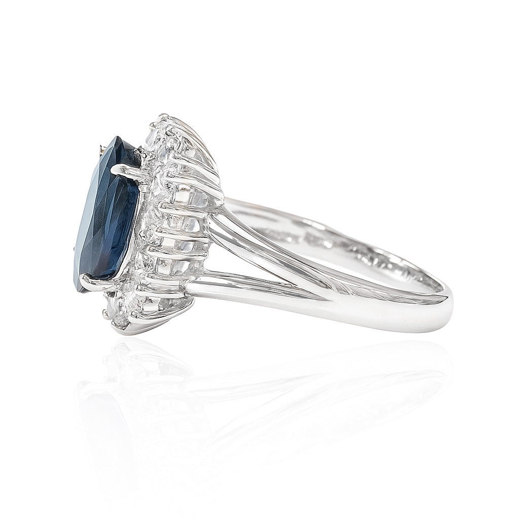 PT900 Blue Sapphire Diamond Ring - 4.292ct