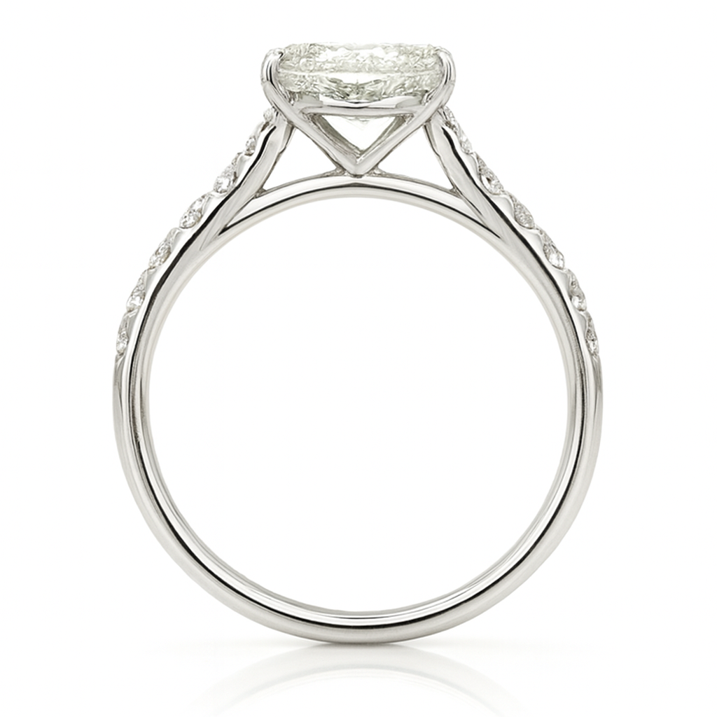 18K ほぼ無色ダイヤモンドリング 1.864ct SI2 ハート