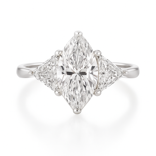 PT900 無色ダイヤモンドリング 1.684ct SI1 マーキス