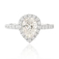 18K ほぼ無色H ダイヤモンドリング 1.319ct SI1 ペアカット