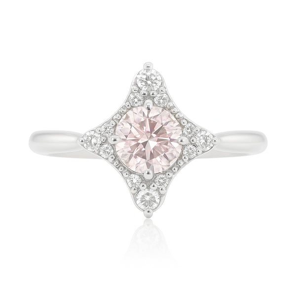 PT900 ピンクダイヤモンドリング 0.681ct Very Light Pink VS2 