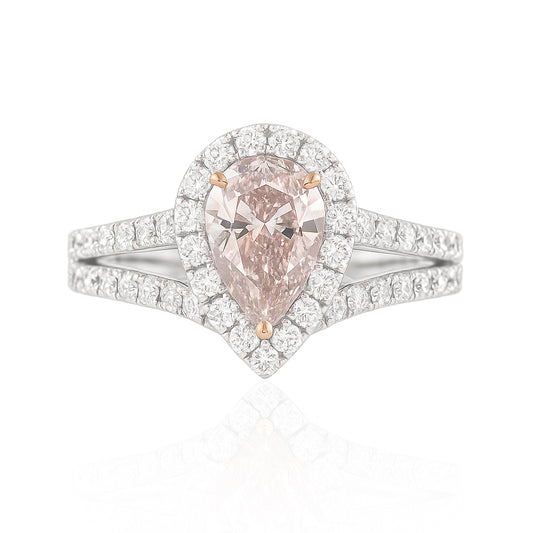 PT900 ピンクダイヤモンドリング ライトピンク - 1.021ct