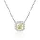 PT850/900 グリーンダイヤモンド ペンダントネックレス 1.248ct Light Yellow Green SI2 ラディアント