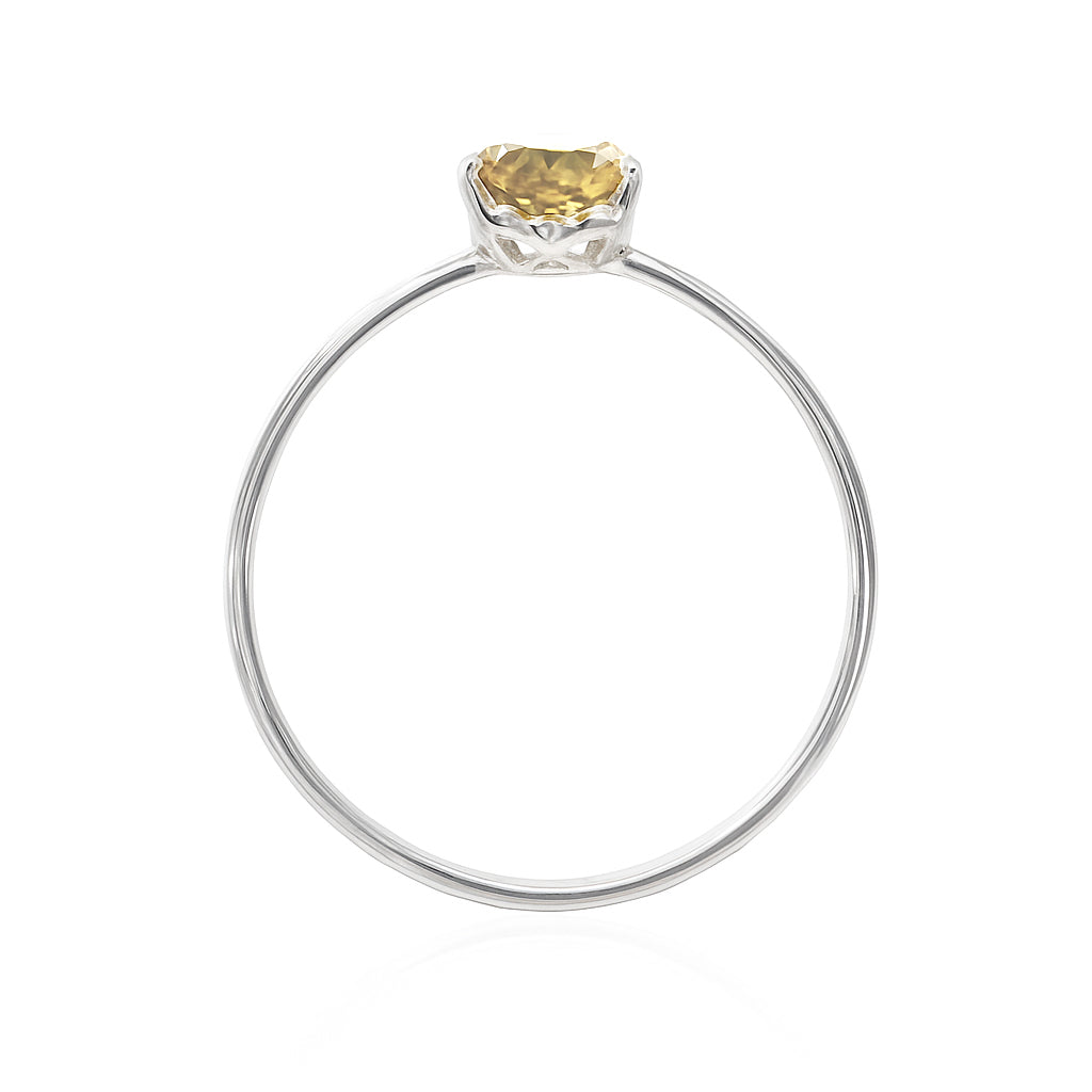 18K イエローダイヤモンドリング 0.574ct ペアカット