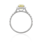 18K イエローダイヤモンドリング 1.413ct Fancy Light Orangy Yellow