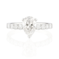 18K 無色G ダイヤモンドリング 1.008ct VS2 ペアカット