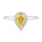 18K イエローダイヤモンドリング 0.574ct ペアカット