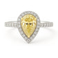 PT900 イエローダイヤモンドリング ペアカット - 1.425ct