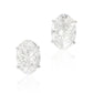 18K Oval-Shaped Diamond Earrings with Half Pie-Cut Stones - 1.78ct
