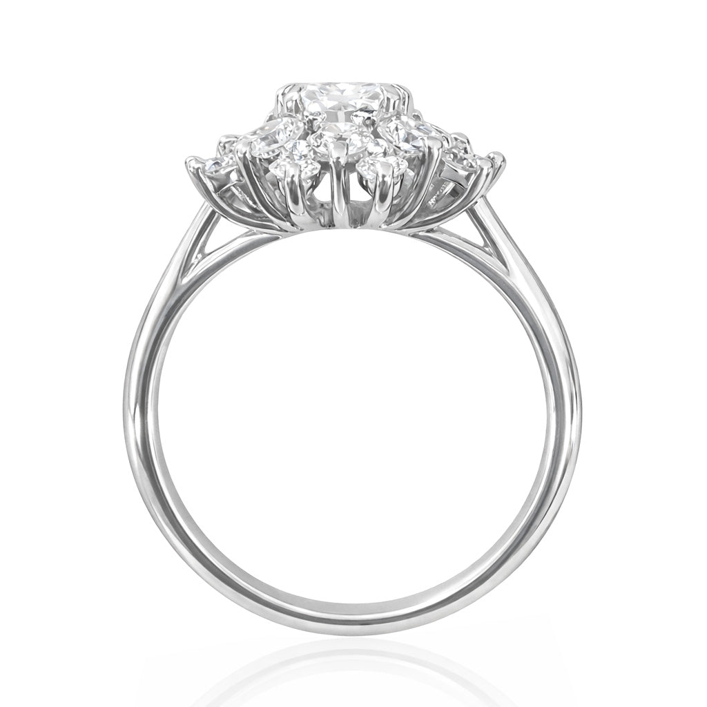 PT950 無色ダイヤモンドリング 1.85ct VVS2 ラディアントカット