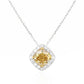 Mael Fancy Orange Yellow Cushion Diamond Pendant Necklace - 0.899ct