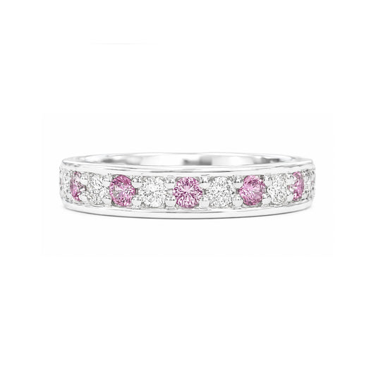 18K Round-Cut Natural Diamond Eternity Ring - 0.21ct