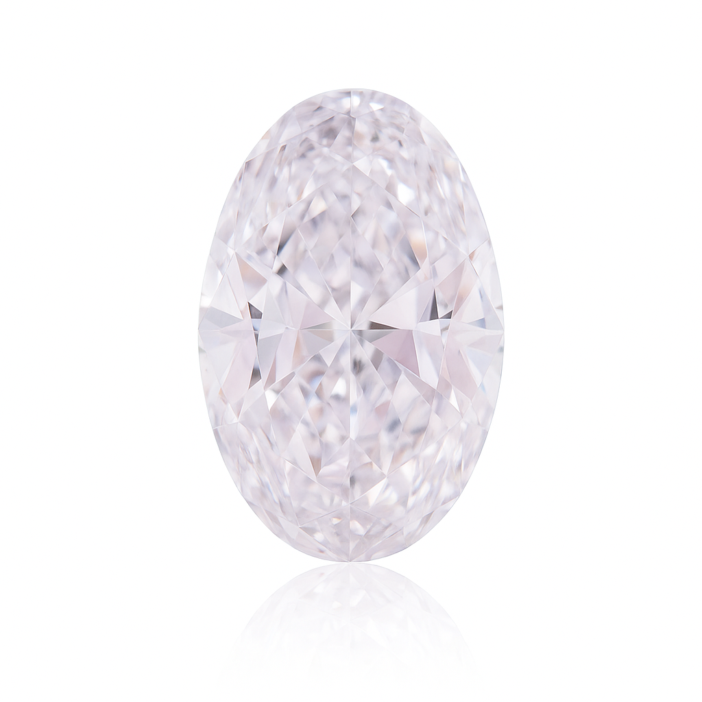 オーバル 天然ピンクダイヤモンド 0.542ct Very Light Purplish Pink